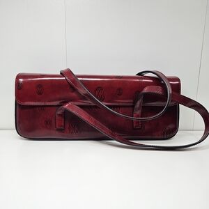Cartier Red Leather Shoulder Bag with Embossed Logo
